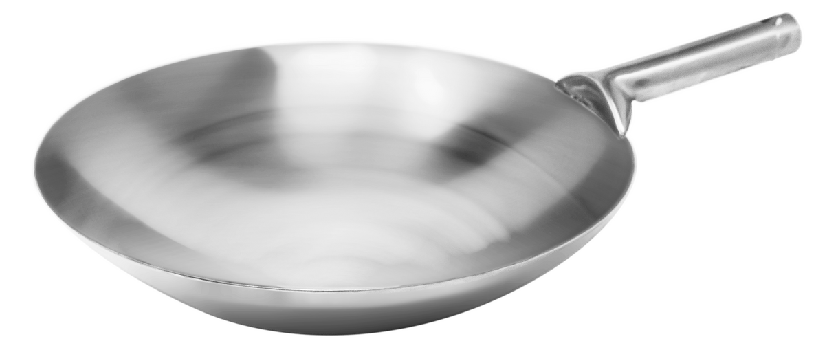 Omcan 14" Mandarin Wok Stainless Steel, Welded Joint 47863