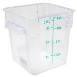 Omcan 4 QT Polycarbonate Clear Square Food Storage Container