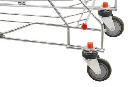 Omcan 18308 - Shopping Cart with Zinc/Chrome Finish and Red Plastic Handles