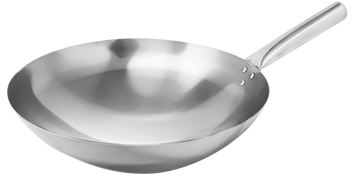 Omcan 47543 - 14" Mandarin Wok Stainless Steel, Nailed Joint