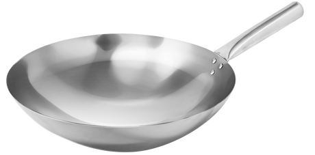 Omcan 47543 - 14" Mandarin Wok Stainless Steel, Nailed Joint