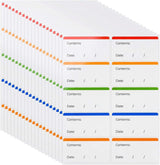 300 Pcs Freezer Food Labels on Roll - 30x60mm Self-Adhesive, Removable Kitchen Date Labels for Storage Containers - Record Food Safely with Date, Time, Use By, and Init (Colorful)