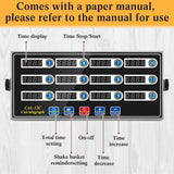 Commercial Cooking Timer with Loud Alarm, Large LCD Display, 12-Channel Digital Kitchen Timer for Restaurants