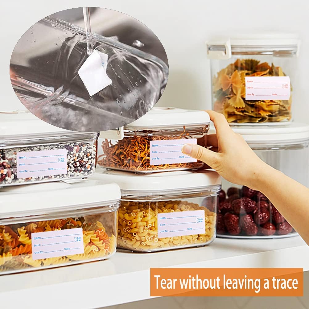 2 Rolls Freezer Labels, 1000 Removable Food Storage Stickers, 1 x 2 Inch