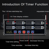 Kitchen Timers for Cooking, 8 Channel Commercial Kitchen Timer Restaurant Digital Timer Clock Stainless Steel LED Timer with Reminder Function Loud Alarm Adjustable Volume