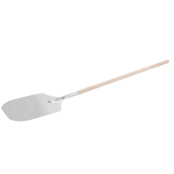 Sagetra Pizza Peel Aluminum 12 x 14" Overall Length 26" With Wood Handle - 621426