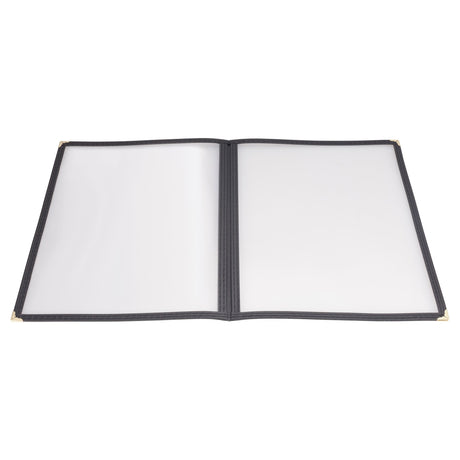 Winco PMCD-9K - Book-Fold Double Panel Menu Cover - Black, 9-3/8 x 12-1/8