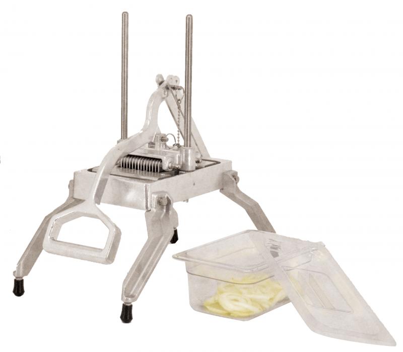 Omcan Countertop Vertical Fruit and Vegetable Slicer with 1/4″ Cutter Blade