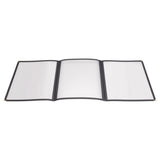 Winco PMCT-9K - Tri-Fold Triple Panel Menu Cover, 9-1/2" x 12-1/8" - Black