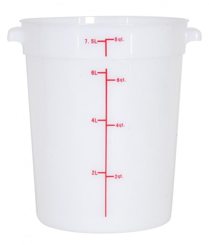 Omcan 80210 - 8 qt Polypropylene White Round Food Storage Container