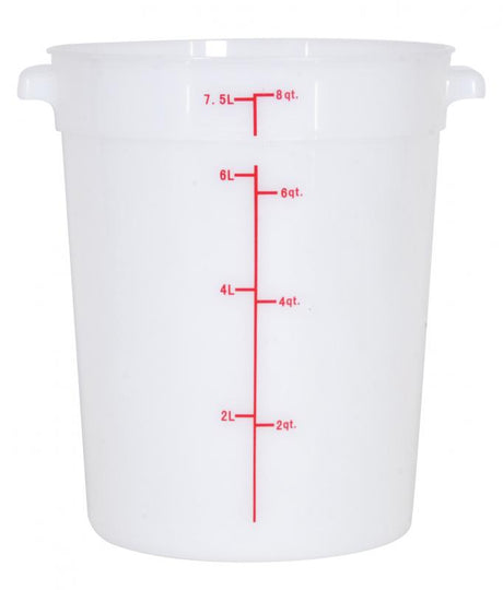 Omcan 80210 - 8 qt Polypropylene White Round Food Storage Container