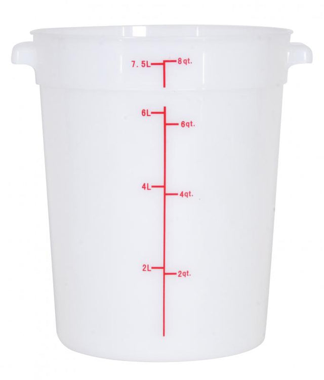 Omcan 80210 - 8 qt Polypropylene White Round Food Storage Container