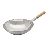 Sagetra Chinese Wok, Stainless Steel, Wood Handle 16" 403mm - 693416