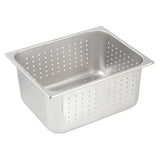 Winco SPHP6 - Perforated Steam Pan, 25 Gauge Stainless Steel - Half, 6"