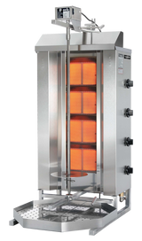 Potis MU GD4 70 kg Natural Gas Doner Kebab Machine / Vertical Broiler with 4 Burners | Trento – 38,000 BTU