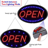 LED Open Sign, 23x14 inches Brighter Advertising Board Electric Lighted Display -UL-Flashing or Steady Mode- Lighting Up for Holiday, Business, Window, Bar, Hotel, with Open Closed Sign