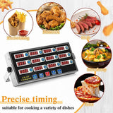 Commercial Cooking Timer with Loud Alarm, Large LCD Display, 12-Channel Digital Kitchen Timer for Restaurants
