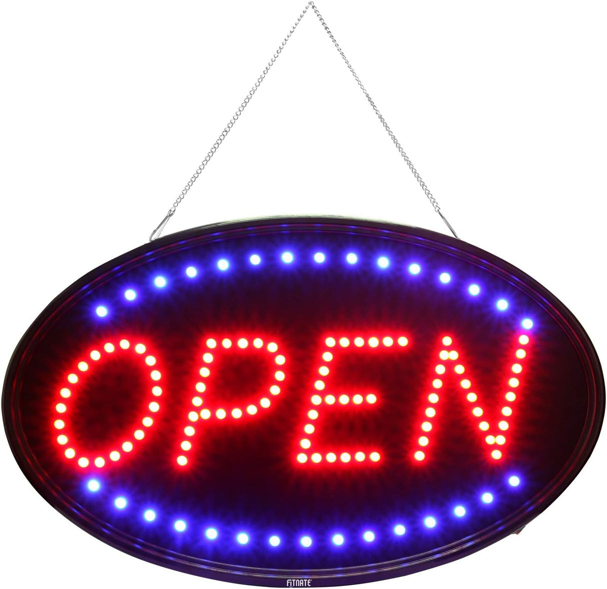 LED Open Sign, 23x14 inches Brighter Advertising Board Electric Lighted Display -UL-Flashing or Steady Mode- Lighting Up for Holiday, Business, Window, Bar, Hotel, with Open Closed Sign