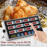 Commercial Cooking Timer with Loud Alarm, Large LCD Display, 12-Channel Digital Kitchen Timer for Restaurants