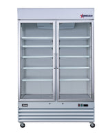 Omcan 52032 - 53" Two Glass Door Display Refrigerator, Swing Doors, 45 cu.ft. (1270 L), White
