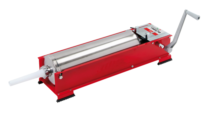 Trento Red Manual Sausage Stuffer with 22lb / 10kg Capacity – 2-Speed Horizontal Direct Drive