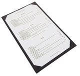 Winco LMS-814BK - Single-View Menu Cover - Black, 8-1/2" x 14"