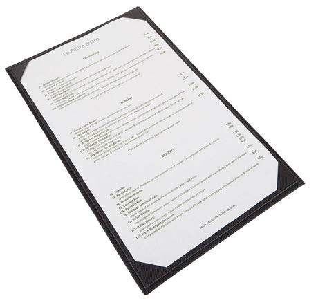 Winco LMS-814BK - Single-View Menu Cover - Black, 8-1/2" x 14"