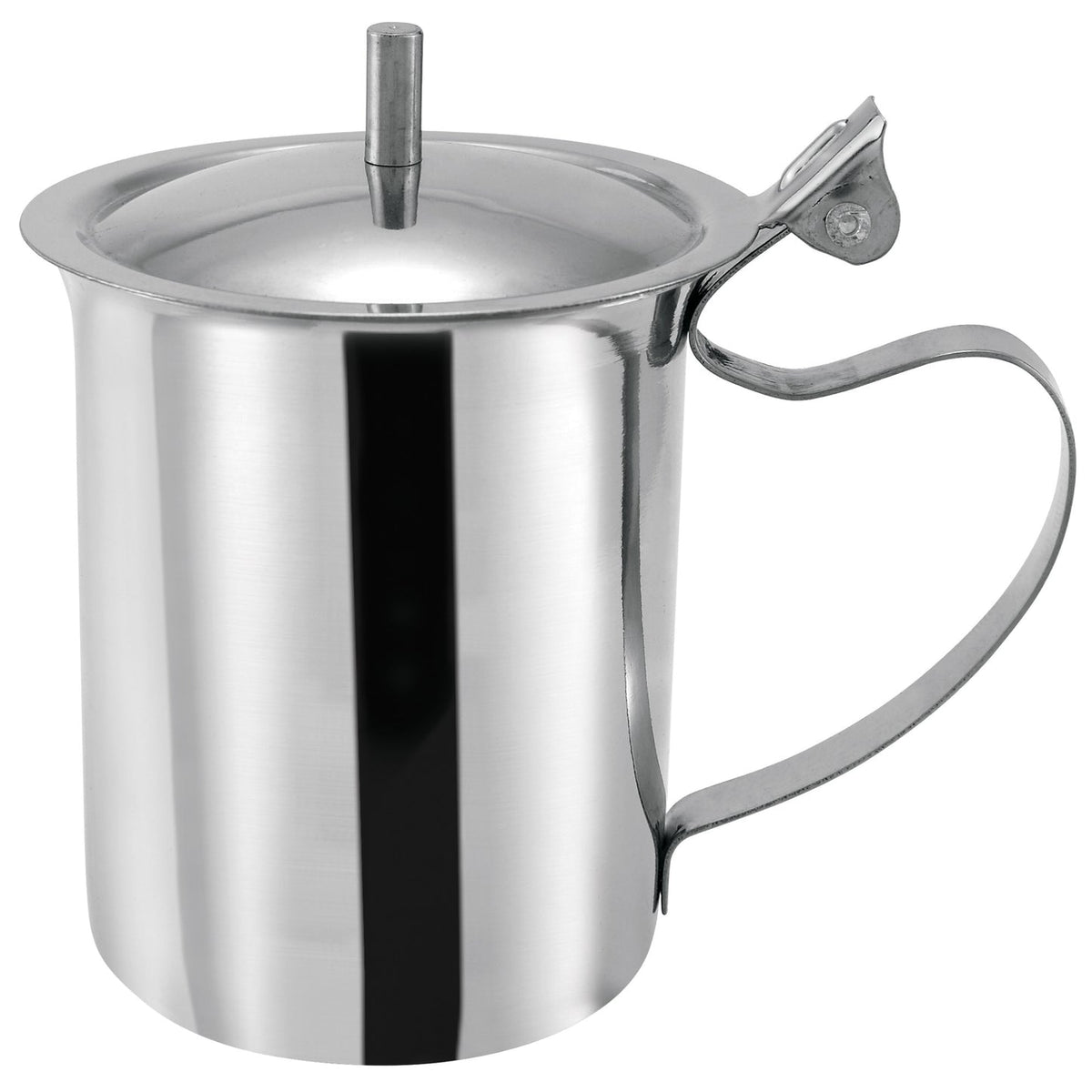 Winco SCT-10 - 10oz Creamer Server with Knob, Stainless Steel