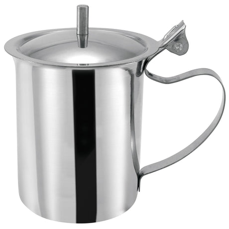 Winco SCT-10 - 10oz Creamer Server with Knob, Stainless Steel
