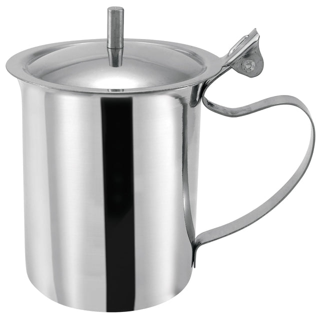 Winco SCT-10 - 10oz Creamer Server with Knob, Stainless Steel