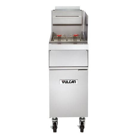 Vulcan 1GR45M 45 Lb High Efficiency Floor Tube Fired Natural Gas Fryer - VRS Restaurant Equipment & Supply Store