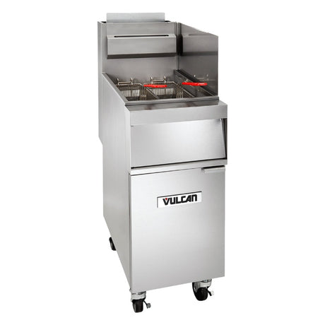 Vulcan 1GR65M 65 Lb High Efficiency Floor Tube Fired Natural Gas Fryer - VRS Restaurant Equipment & Supply Store