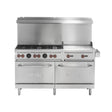 Vulcan SX Series Stainless Steel 60" Gas Range 6-28,000 BTU Burners 24" Griddle and Standard Oven - SX60F-6B24G