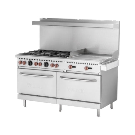 Vulcan SX Series Stainless Steel 60" Gas Range 6-28,000 BTU Burners 24" Griddle and Standard Oven - SX60F-6B24G