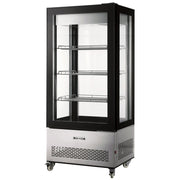 Omcan 33″ Refrigerated Display Case with Four-Sided Glass 75″ Tall, 19.42 cu.ft. (550 Liter)