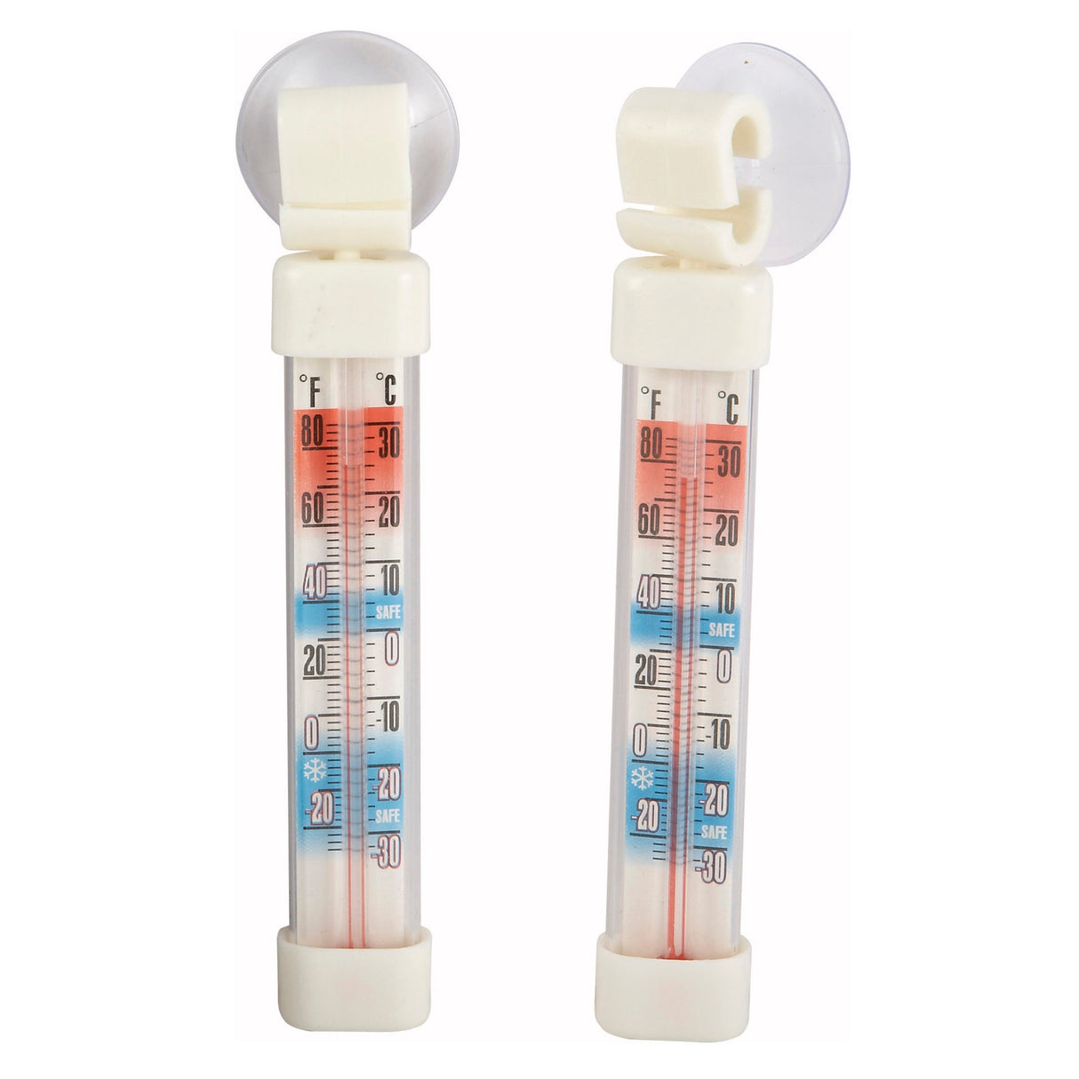 Winco TMT-RF1 - Refrigerator/Freezer Thermometer, Suction Cup, 2 Pack