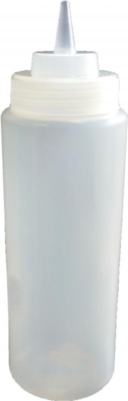 Omcan 40470 - 16 oz Clear Vinegar Condiment Squeeze Bottle BPA Free
