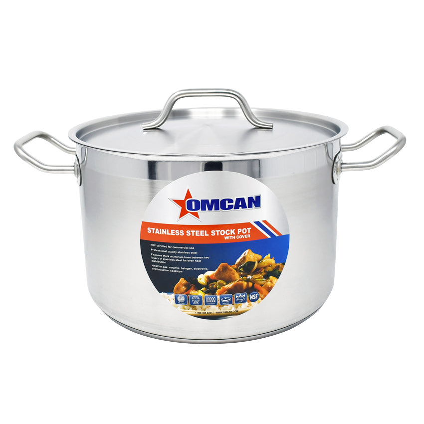 Omcan 12 QT Stainless Steel Stock Pot with Cover