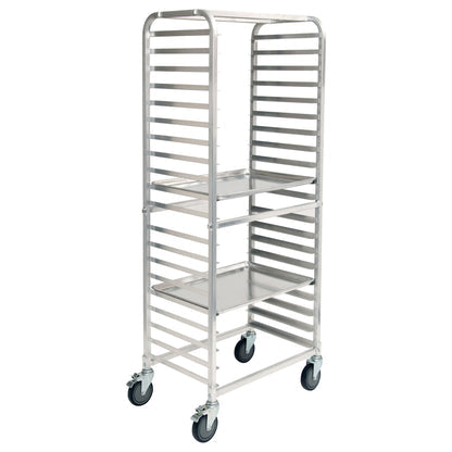Winco AWRS-20BK - 20-Tier Side-Load Sheet Pan Rack with Brakes - 3" Spacing - Welded