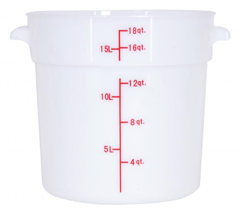 Omcan 18 QT Polypropylene White Round Food Storage Container