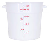 Omcan 18 QT Polypropylene White Round Food Storage Container