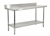 Omcan 24″ x 36″ Stainless Steel Work Table with 4″ Backsplash