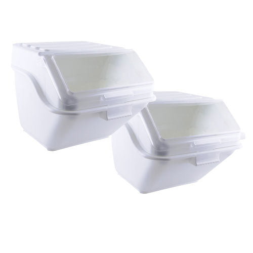 Omcan 48 Liter (12.6 Gallon) Shelf Ingredient Bin with Scoop – Set of 2