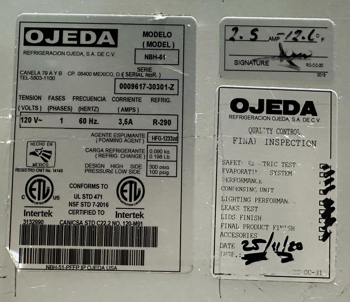 Ojeda NBH-51 Chest Freezer - Scratch on back side