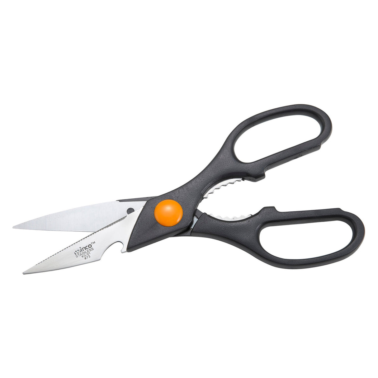 Winco KS-01 - Kitchen Shears, Plastic Handle, Stainless Steel