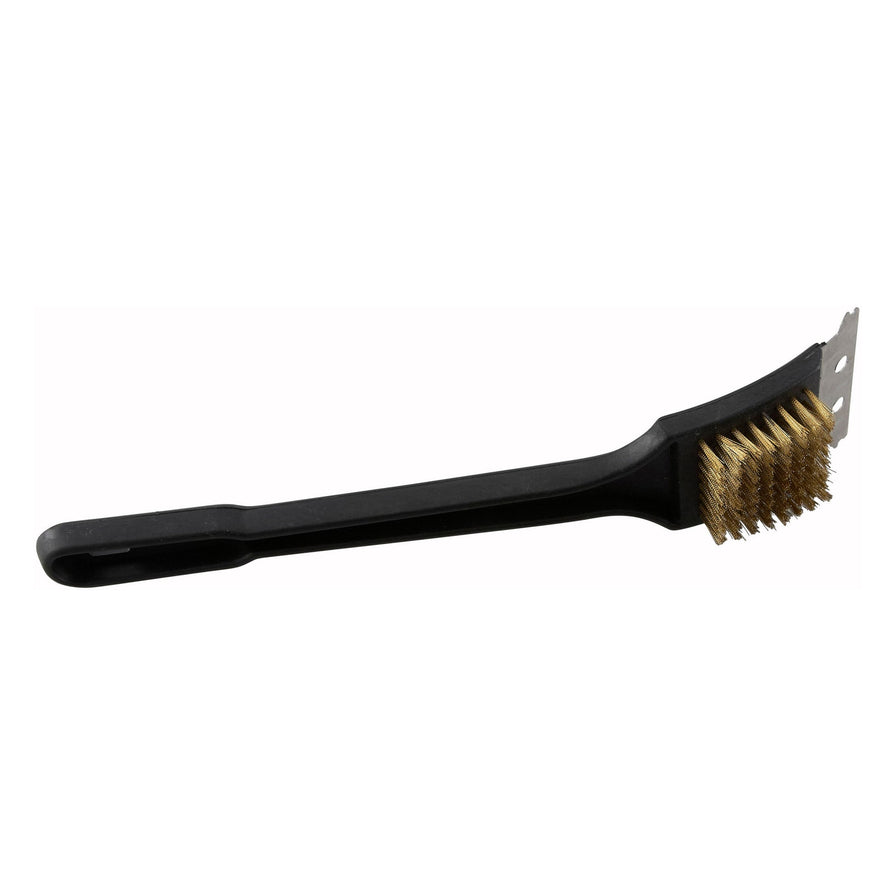 Winco BR-12 - 12" Oven & Grill/BBQ Brush with Scraper and Brass Bristles