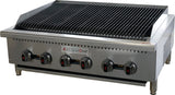 American Chef ACCB-36H - Counter Top 36" radiant Charbroiler Gas Heavy Duty, Cast Iron Burner ( Straight Burner ) NOT U-Shape, natural gas