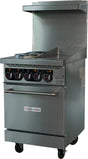 American Chef ACER24-2B12G - 24" 2 Burner Electric Range / 12" Griddle with Standard Oven, 208V, with casters