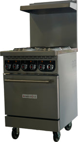 American Chef ACER24-4B - 24" 4 Burner Electric Range with Standard Oven, 208V, with casters