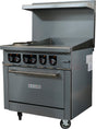 American Chef ACER36-2B24G - 36" 2 Burner Electric Range / 24" Griddle with Standard Oven, 208V, with casters